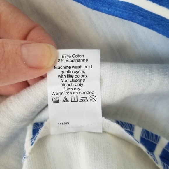 J Crew Blue/White Striped Pleated Ponte Mini Dress with Pockets Size XS - Picture 6 of 13